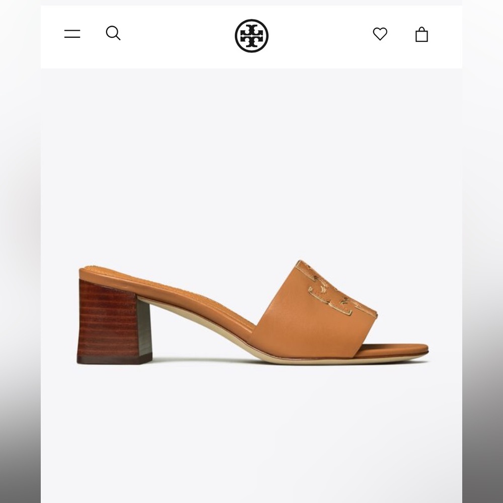TORY BURCH INES 55MM SLIDE- CALF LEATHER/METALLIC